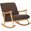 Houpací křeslo židle Morelia ~ látka, dřevěné nohy natura - Hnědá