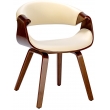 Židle Foley - koženka, dřevěné nohy ořech - Krémová