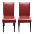 Jídelní židle Litta (SET 2 ks), tmavé nohy - Červená