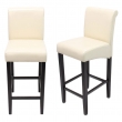 Barová židle Lance (SET 2 ks) ~ dřevěné nohy tmavé - Krémová