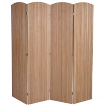 Bambusový paraván HWC-O30, dělící stěna, 4 panely, 170 × 162 cm - hnědá
