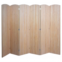 Bambusový paraván HWC-O30, dělící stěna, 6 panelů, 170×245 cm - hnědý