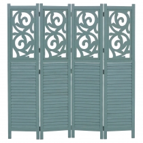 Paraván T568, dělící stěna, 4 panely - 170 × 160 cm - zelená