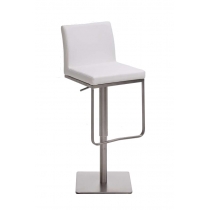 Barová židle Pamela nerez - Bílá