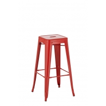 Kovová barová židle Josh - Červená