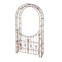 Oblouk na růže Sima s brankou  - Hnědá antik