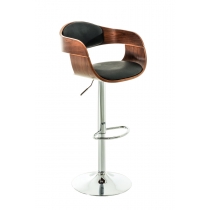 Barová židle King, dřevo ořech - Černá