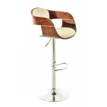 Barová židle King, dřevo ořech - Krémová