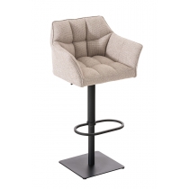 Barová židle Damas B1 - látka, černý rám - Slonová kost