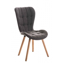 Židle Elda - látka, dřevěné nohy natura - Světle šedá