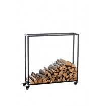 Stojan na dřevo Hetta 25x80x150 cm, černá