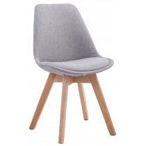 Židle Borne V2 - látka, dřevené nohy natura - Šedá