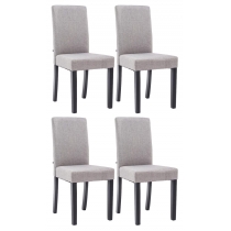 Jídelní židle Inn (SET 4 ks) - látka, nohy černé - Světle šedá