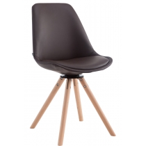 Otočná jídelní židle Calais, nohy round natura - Hnědá