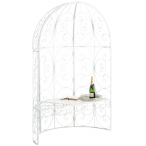 Oblouk na růže Rosie s lavičkami  - Bílá