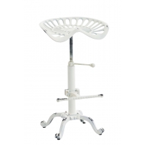 Kovová industriální barová židle Butch - Bílá antik