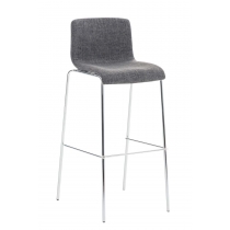 Barová židle Hoover - látka, kovové nohy chrom - Světle šedá