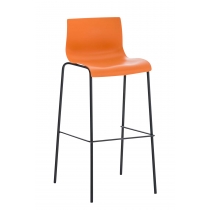 Barová židle Hoover - plast, kovové nohy černé - Oranžová
