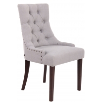 Jídelní židle Aberdeen - látka, dřevěné nohy antik tmavé - Šedá