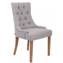 Jídelní židle Aberdeen - látka, dřevěné nohy antik světlé - Šedá