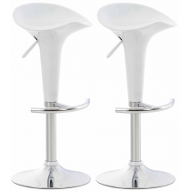 Plastová barová židle Shine bílá (SET 2 ks) - Bílá