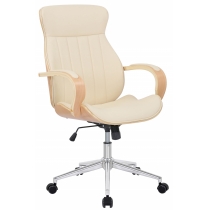 Kancelářská Židle Melilla - dřevo natura - Krémová