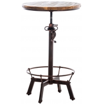 Kovový barový stůl Malita v industriálním stylu - v84-102 x Ø59 cm - Bronzová