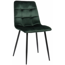 Jídelní židle Tilde - samet, kovové nohy černé - Zelená