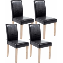 Jídelní židle Inn, nohy natura (SET 4 ks) - Černá