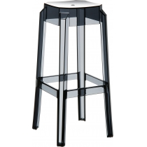 Plastová barová židle FOX - Černá transparent