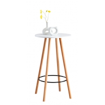 Barový stůl Mijas natura, kulatý - v105 x 60 x 60 cm - Bílá