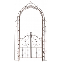 Pergola na popínavé rostliny GS22232 s brankou  - Hnědá antik