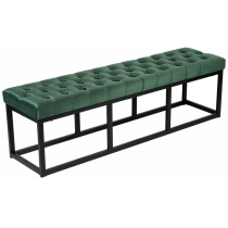 Lavice Polson - samet, černá 150 cm - Zelená