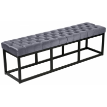 Lavice Polson - samet, černá 150 cm - Šedá