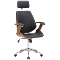 Kancelářská židle Chicago - dřevo ořech - Černá