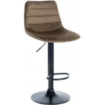 Barová židle Lex - samet, černý rám - hnědá