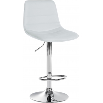Barová židle Lex - koženka, chrom rám - bílá