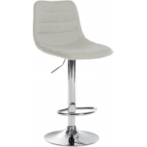 Barová židle Lex - látka, chrom rám- krémová
