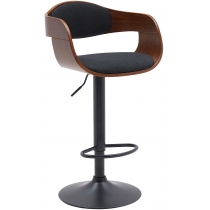 Barová židle Kingston B - látka, černý rám - ořech/černá