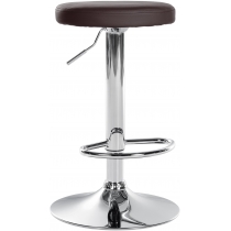 Barová židle Ponte - koženka, chrom rám - Hnědá