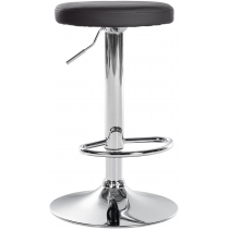 Barová židle Ponte - koženka, chrom rám - Černá