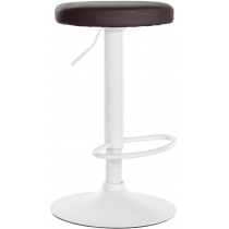 Barová židle Ponte - koženka, bílý rám - Hnědá