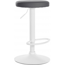 Barová židle Ponte - koženka, bílý rám - Šedá