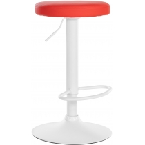 Barová židle Ponte - koženka, bílý rám - Červená