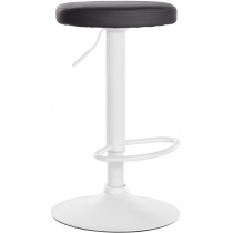 Barová židle Ponte - koženka, bílý rám - Černá