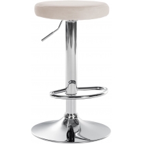Barová židle Ponte - samet, chrom rám - Krémová