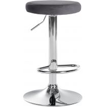 Barová židle Ponte - samet, chrom rám - Tmavě šedá