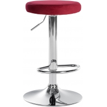 Barová židle Ponte - samet, chrom rám - Červená