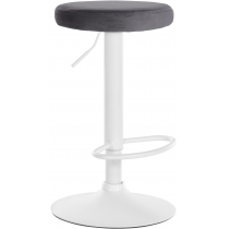 Barová židle Ponte - samet, bílý rám - Tmavě šedá