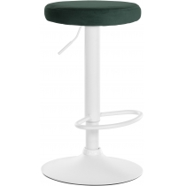 Barová židle Ponte - samet, bílý rám - Zelená